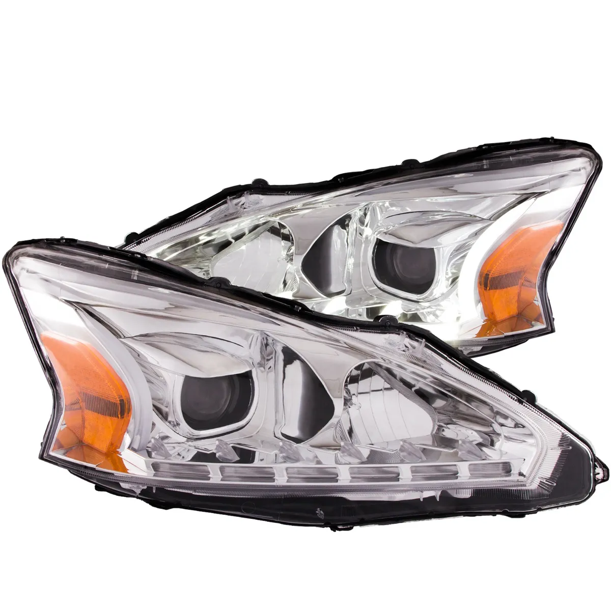 Nissan Altima 13-15 4DR Projector Plank Style Headlights Chrome (For Halogen Models) product image