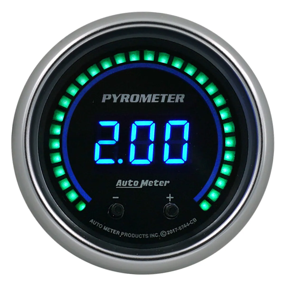 Autometer 6744-Cb Gauge, Pyrometer, 2 1/16, Two Channel, Selectable, Cobalt Elite Digital product image