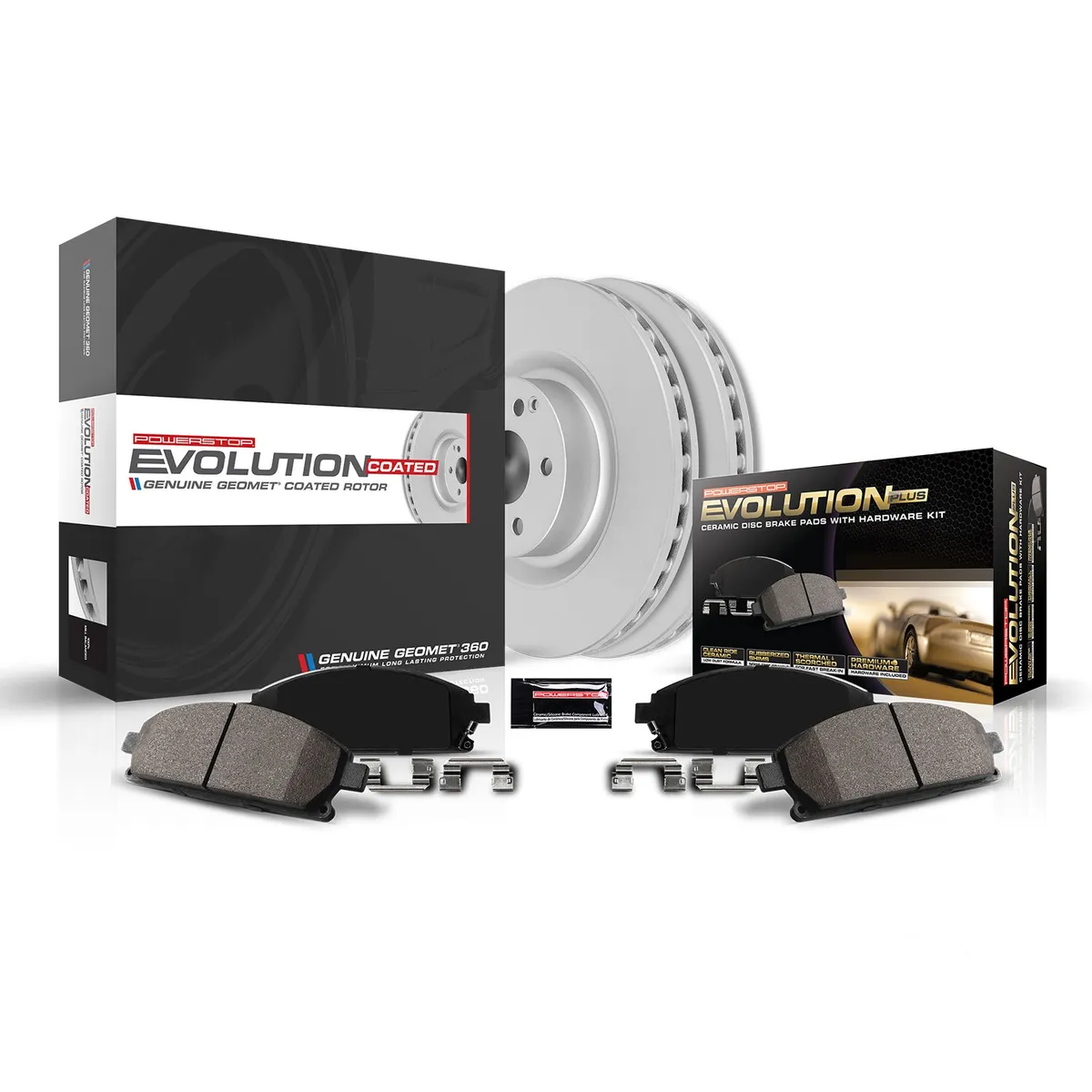 Z23 Sport Geomet Coated Rotor Kit For European Vehicles: Genuine Geomet Fully Coated Rotors; Carbon-Fiber Ceramic Pads W/Hardware; Pad Sensors product image