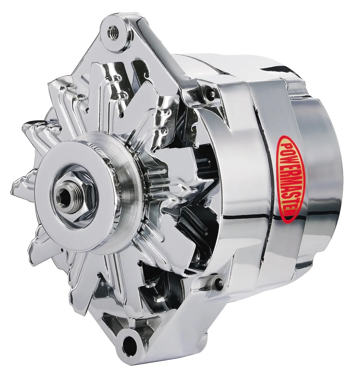 Alternator; 12si; 100 Amp; 75 Idle; 1 Groove V Type; OE Look; Chrome; product image
