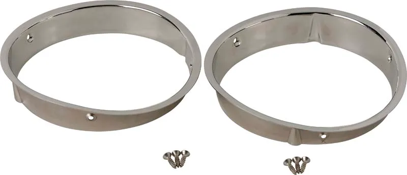 Jeep TJ Headlight Bezels Pair 97-06 Wrangler TJ Polished Silver Kentrol product image