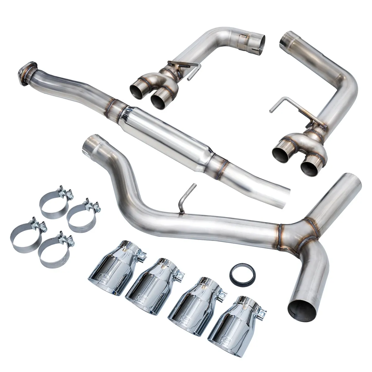 Awe Touring Edition Exhaust For va Sti / gv Wrx / gv Sti Sedan - Chrome Silver Quad Tips (102mm) product image