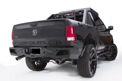 Fab Fours Vengeance Rear Bumper; 2 Stage Black Powder Coated; w/Sensors;
