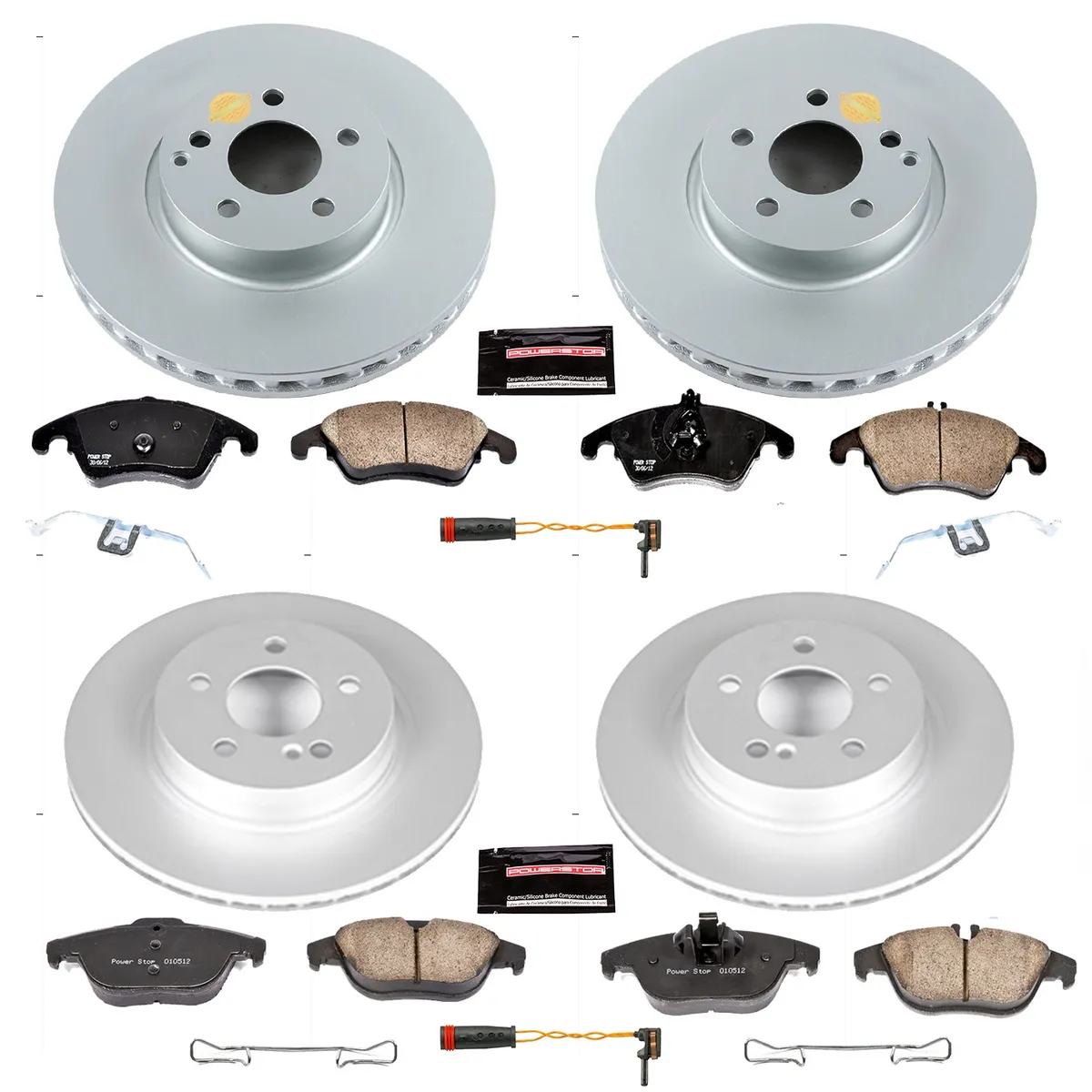 Z23 Sport Geomet Coated Rotor Kit For European Vehicles: Genuine Geomet Fully Coated Rotors; Carbon-Fiber Ceramic Pads W/Hardware; Pad Sensors product image