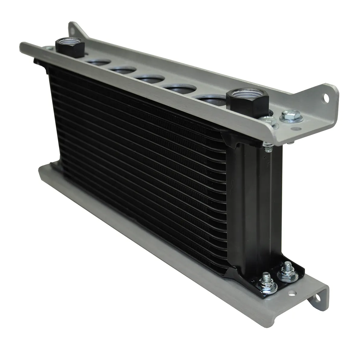 Derale 50023 Single Stacked Plate Brushed Aluminum Brackets With Mounting Hardware product image