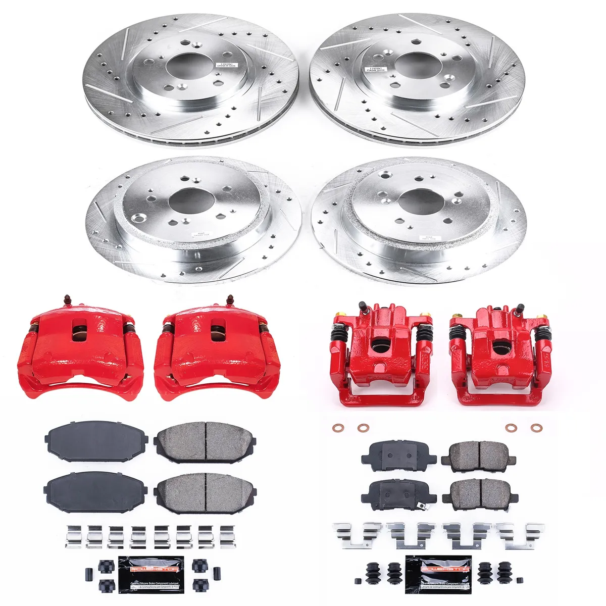 Z23 Evolution Sport Upgrade Kit: Drilled/Slotted Rotors; Carbon-Fiber Ceramic Pads; Powder Coated Calipers product image