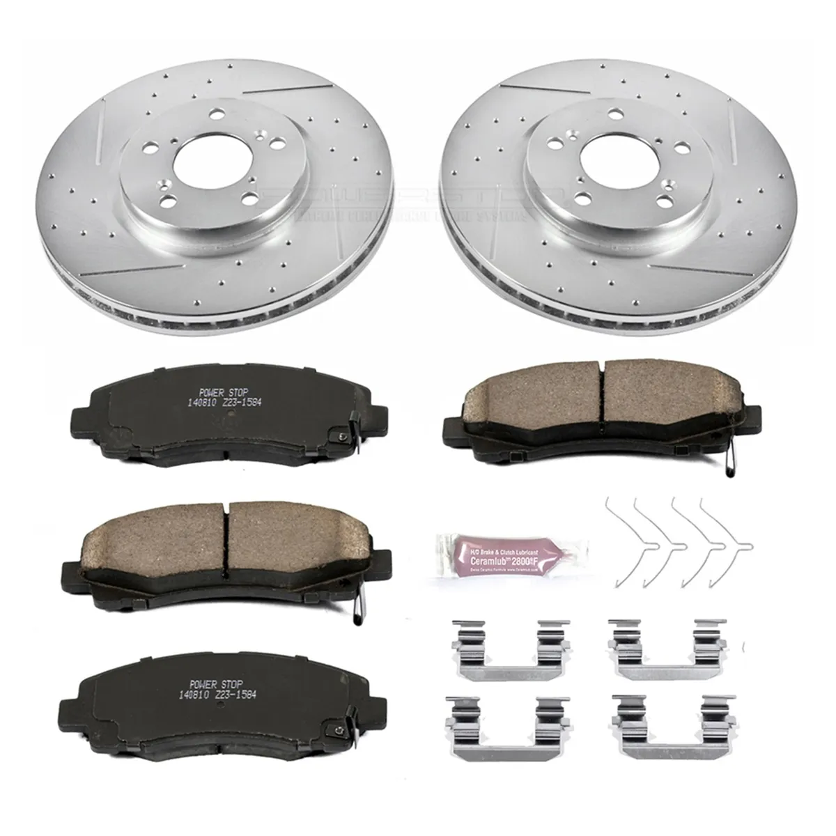 Z23 Evolution Sport Upgrade Kit: Drilled/Slotted Rotors; Carbon-Fiber Ceramic Pads W/Hardware product image