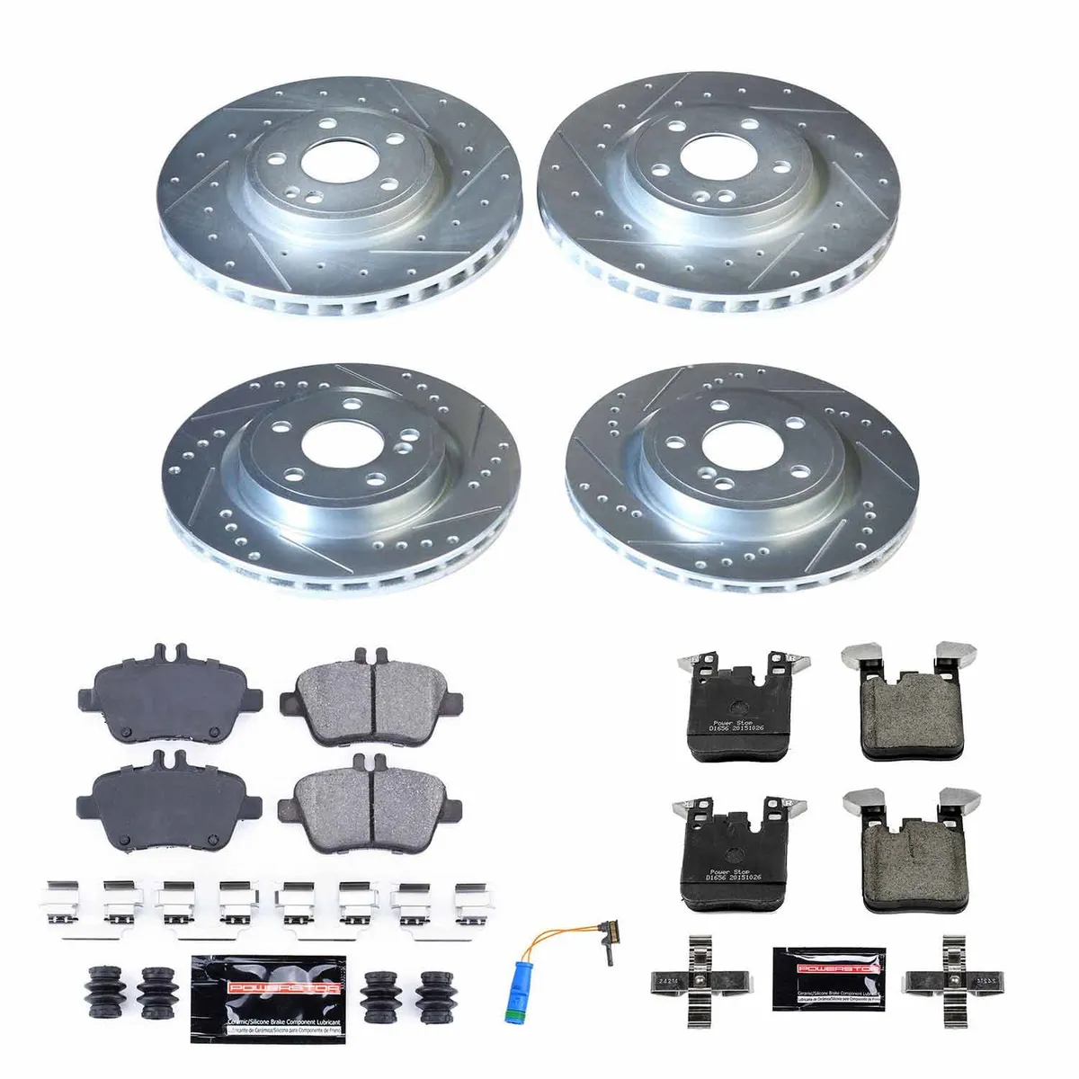 Z23 Evolution Sport Upgrade Kit: Drilled/Slotted Rotors; Carbon-Fiber Ceramic Pads W/Hardware; Pad Sensors product image