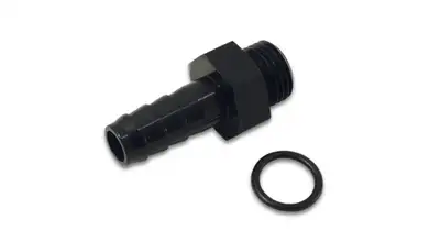 Vibrant Performance ORB to Hose Barb Adapter Fitting; -8AN Male ORB; 0.5 in. Barb Size; 6061 Aluminum; Black Anodized; Multi Barb;