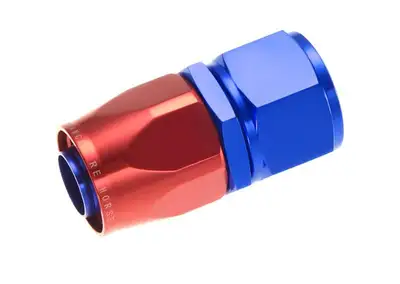 Redhorse Performance 04 180 Degree Female Aluminum Hose End Red/Blue