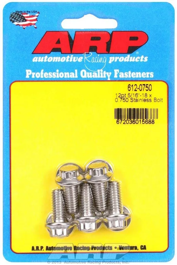 ARP Auto Racing S/S Bolt Kit - 12pt. (5) 5/16-18 x .750