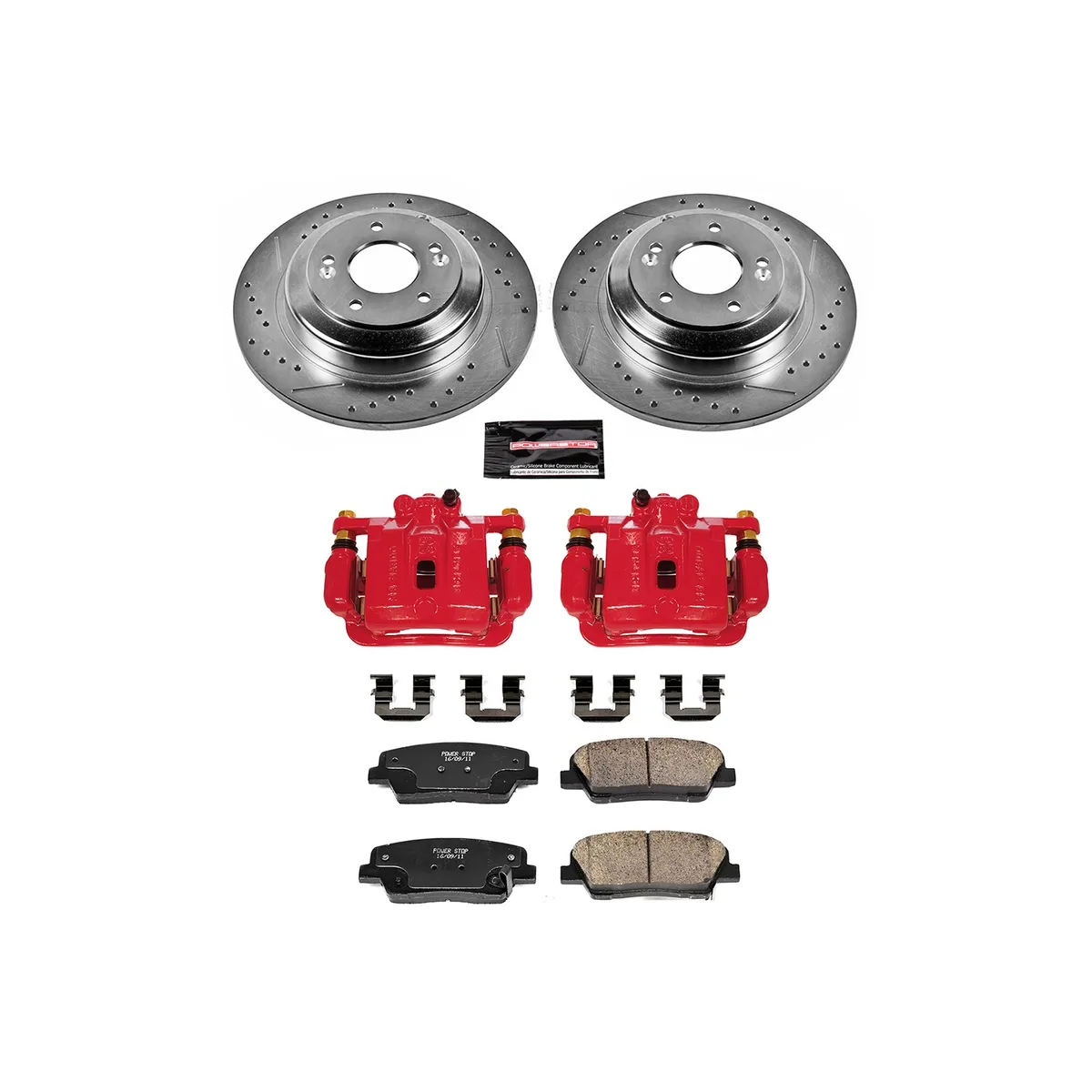 Z23 Evolution Sport Upgrade Kit: Drilled/Slotted Rotors; Carbon-Fiber Ceramic Pads; Powder Coated Calipers product image