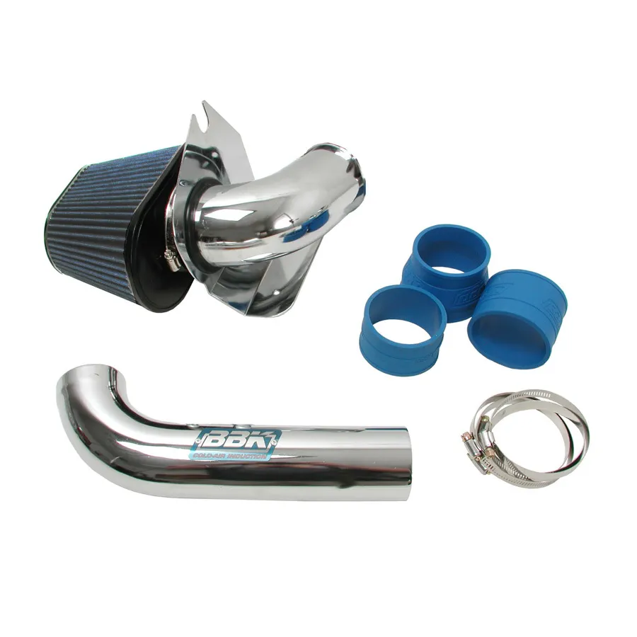Ford Mustang 5.0 Cold Air Intake Kit Fender well Style Powder Coated Chrome 86-93 product image