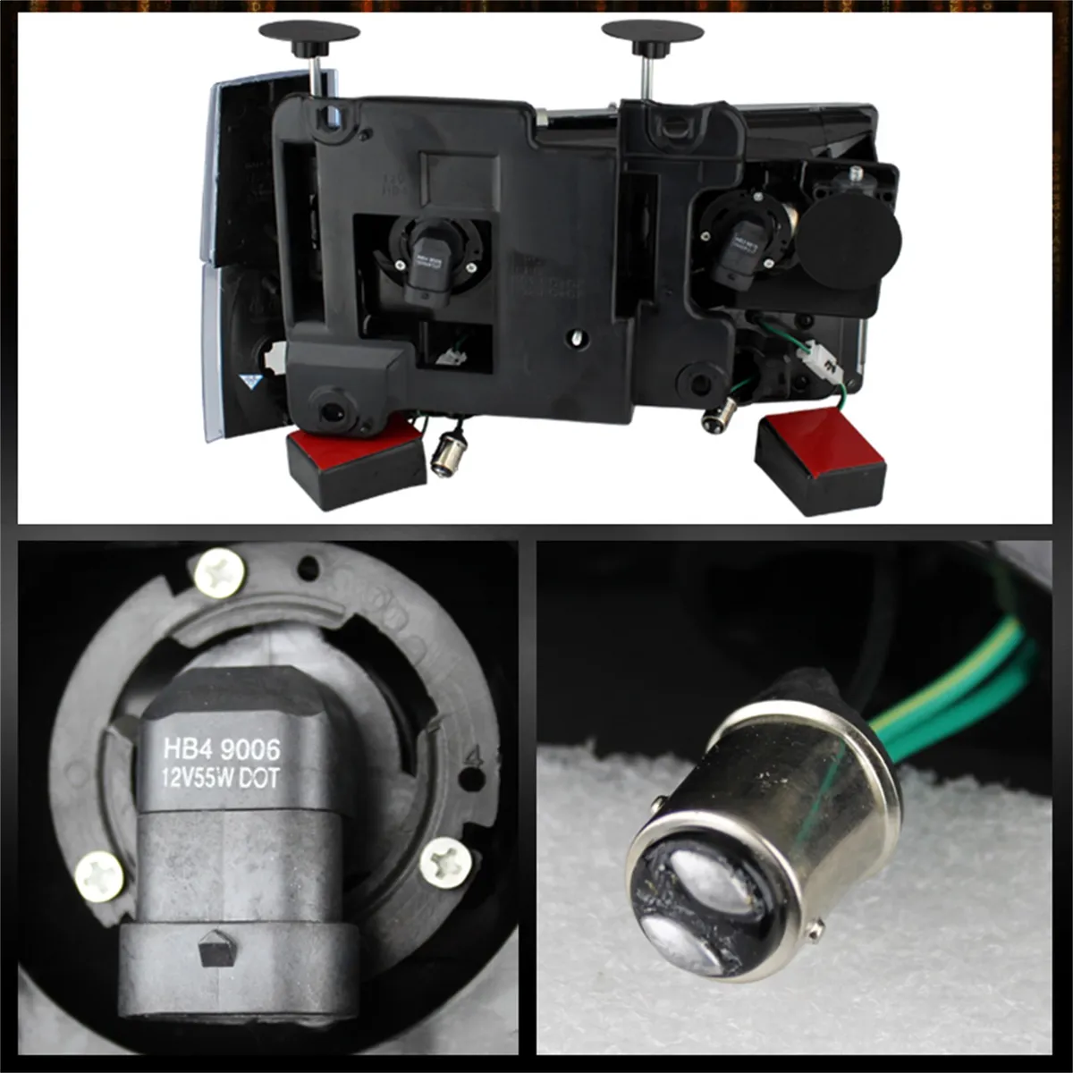 XTune Crystal Headlights; w/Corner And LED Bumper; Smoke; product image