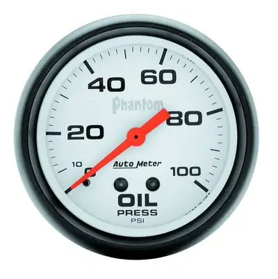 AutoMeter Gauge, Oil Pressure, 2 5/8", 100psi, Electric, Phantom