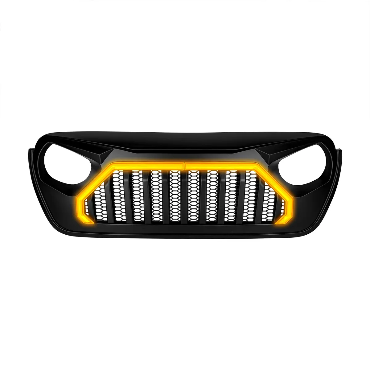 Gladiator Vader Grille W/ LED DRL and Turn Signals - Matte Black For 18+ Jeep Wrangler JL & Gladiator JT product image