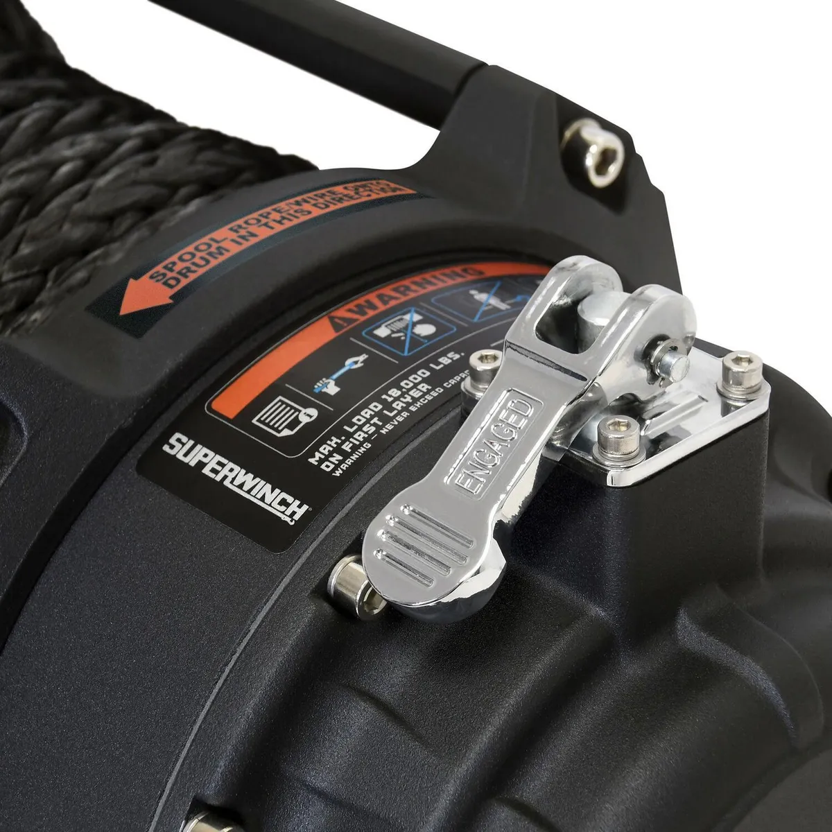 Tiger Shark 18000SR 18000lb 12V DC Winch with Synthetic Rope Black - 1518001 product image