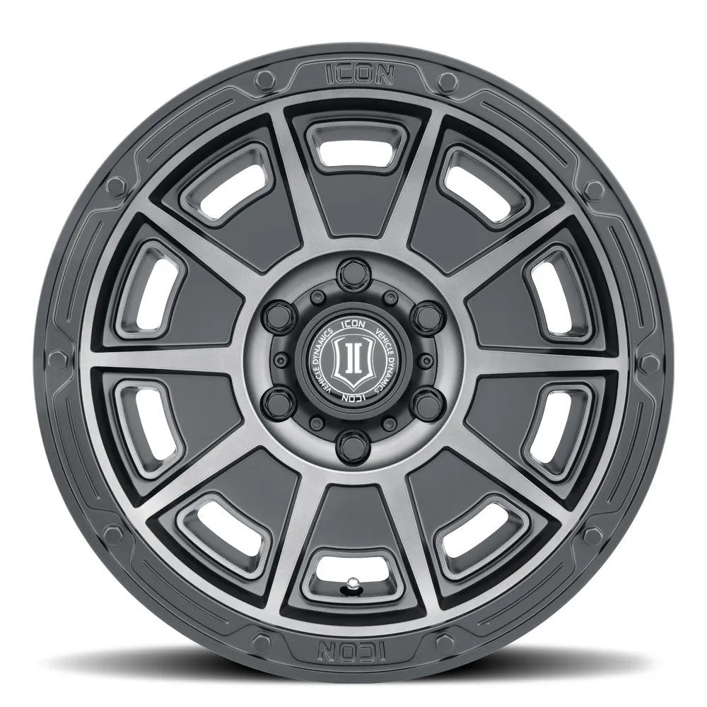 ICON Alloys Victory, Smoked Satin Black, 17 x 8.5 / 5 x 5, -6mm Offset, 4.5" BS product image