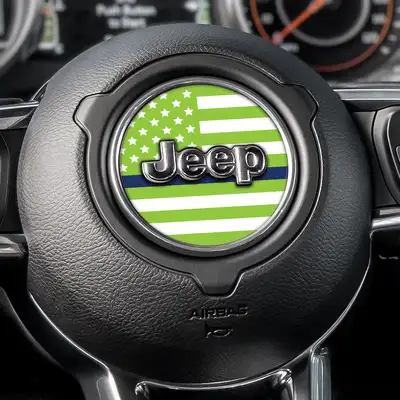 Under The Sun Inserts White & Green Thin Blue Line Steering Wheel Decal