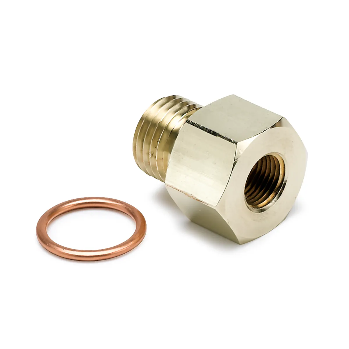 Autometer 2267 Fitting, Adapter, Metric, M14x1.5 Male to 1/8 Nptf Female, Brass product image