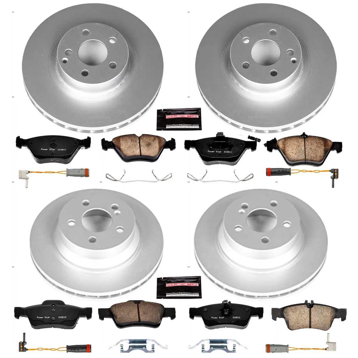 Z23 Sport Geomet Coated Rotor Kit For European Vehicles: Genuine Geomet Fully Coated Rotors; Carbon-Fiber Ceramic Pads W/Hardware; Pad Sensors product image