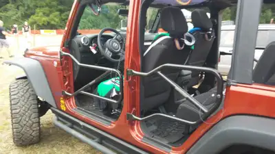Steinjager Steinjäger Doors Wrangler JK 2007-2018 Trail, Tubular Style Front Doors Fluorescent Orange