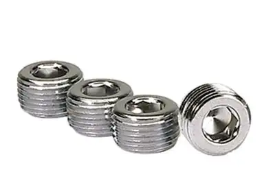 Moroso 3/8in. NPT Chrome Pipe Plug 4 Per Package