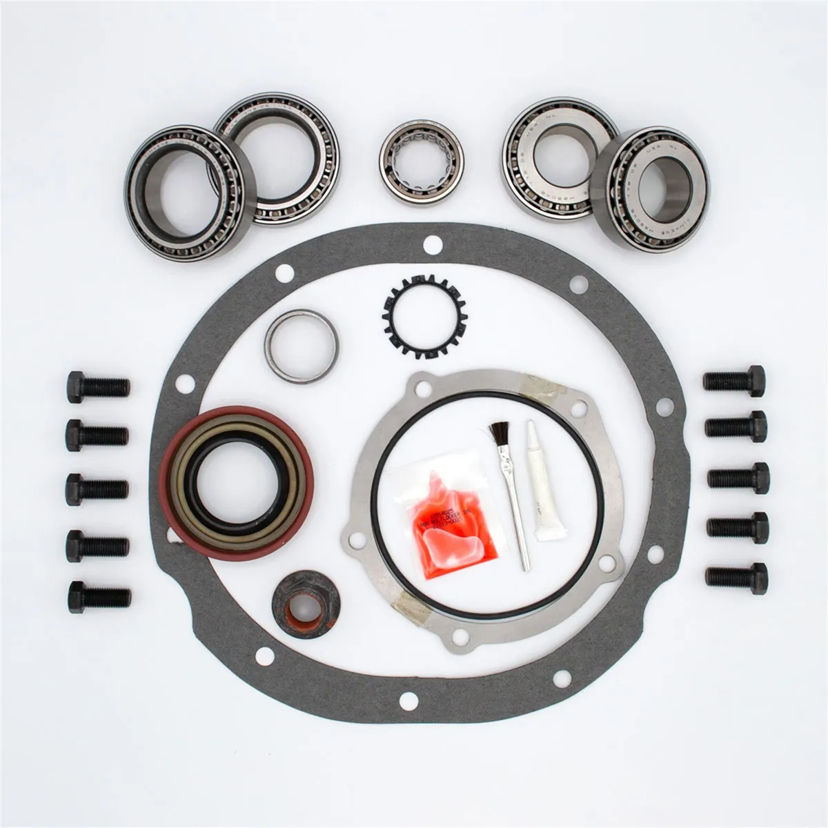 Eaton Eaton Master Differential Install Kit; Rear; Ford 9 in.; 10 Cover Bolts; 10 Ring Gear Bolts; 28/31 Axle Spline; 28 Pinion Spline; Standard Rotation; Carrier Shims Not Included;