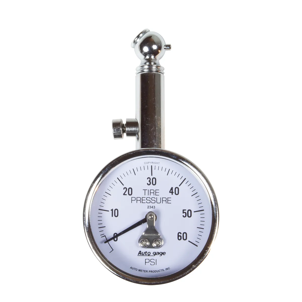 Autometer 2343 Gauge, Tire Pressure, Analog, 60psi, White Dial, w/ Peak Hold, Autogage product image