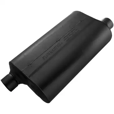 Flowmaster Super 50 Series / Performance Muffler 2.50in IN (O) / OUT (O) Opposite Side Offsets: ea 16 Gauge Aluminized Steel
