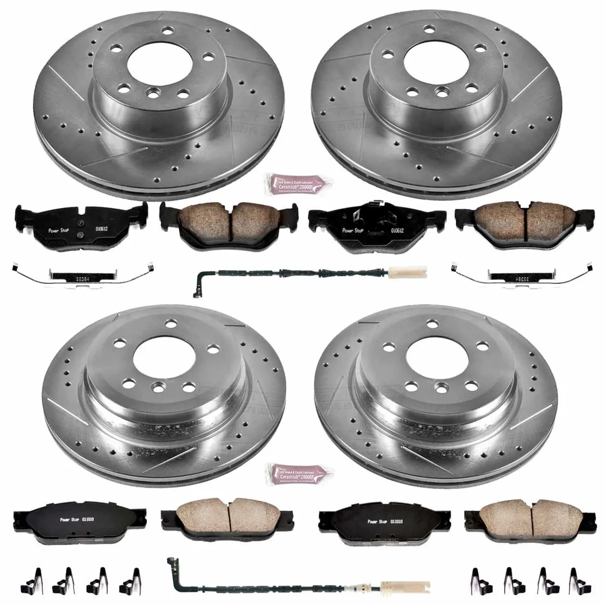 Z23 Evolution Sport Upgrade Kit: Drilled/Slotted Rotors; Carbon-Fiber Ceramic Pads W/Hardware; Pad Sensors product image