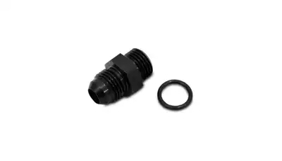 Vibrant Performance Male AN to Male ORB Straight Adapter Fitting; -12AN; -16AN ORB; 6061 Aluminum; Black Anodized; w/O-Ring;