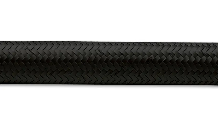 Vibrant Performance Nylon Braided Flex Hose; -6AN; 0.344 in. Hose ID; 0.5625 in. Hose OD; 500 PSI Operating Pressure; 2000 PSI BP; 50ft. Roll; Black;