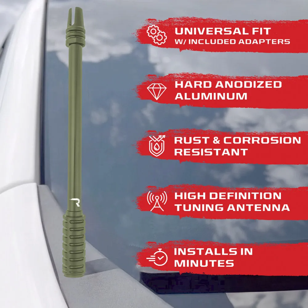 AR-15 Rifle Barrel 10" Aluminum Truck Antenna with 3-Pronged Threaded Flash Hider Barrel Tip (Antenna Fits OEM Factory Threaded Antenna Base) Multiple Colors product image