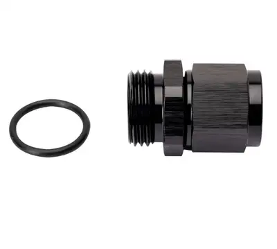 Fleece Performance Fleece Performance -8AN Female Swivel To 7/8"-14 Male O-Ring Straight Black Anodized Adapter Fitting