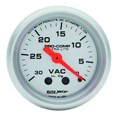 AutoMeter Gauge, Vacuum, 2 1/16", 30inHg, Mechanical, Ultra-Lite
