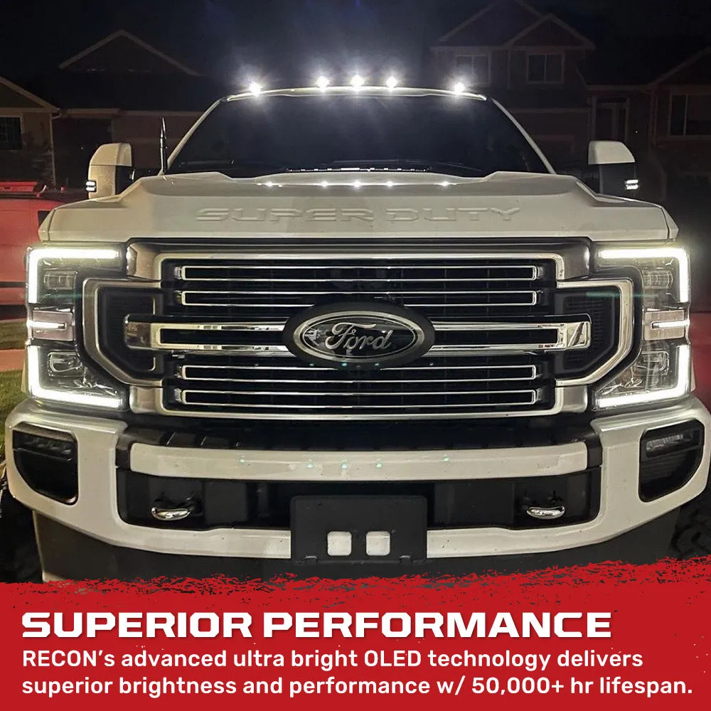 Ford 17-25 Super Duty 5-Piece Ultra Bright RGB Multi-Colored LED Cab Roof Lights Bluetooth App (Fresh Install: For Models That Did Not Come With Factory Cab Lights) - Multiple Lens product image