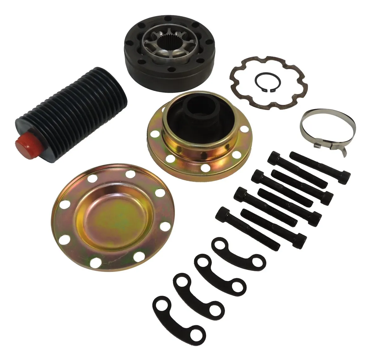 CV Joint Repair Kit; Rear; Incl. CV Assembly/End Caps/Gasket/Clamps/Bolts/Snap Ring/Grease; product image