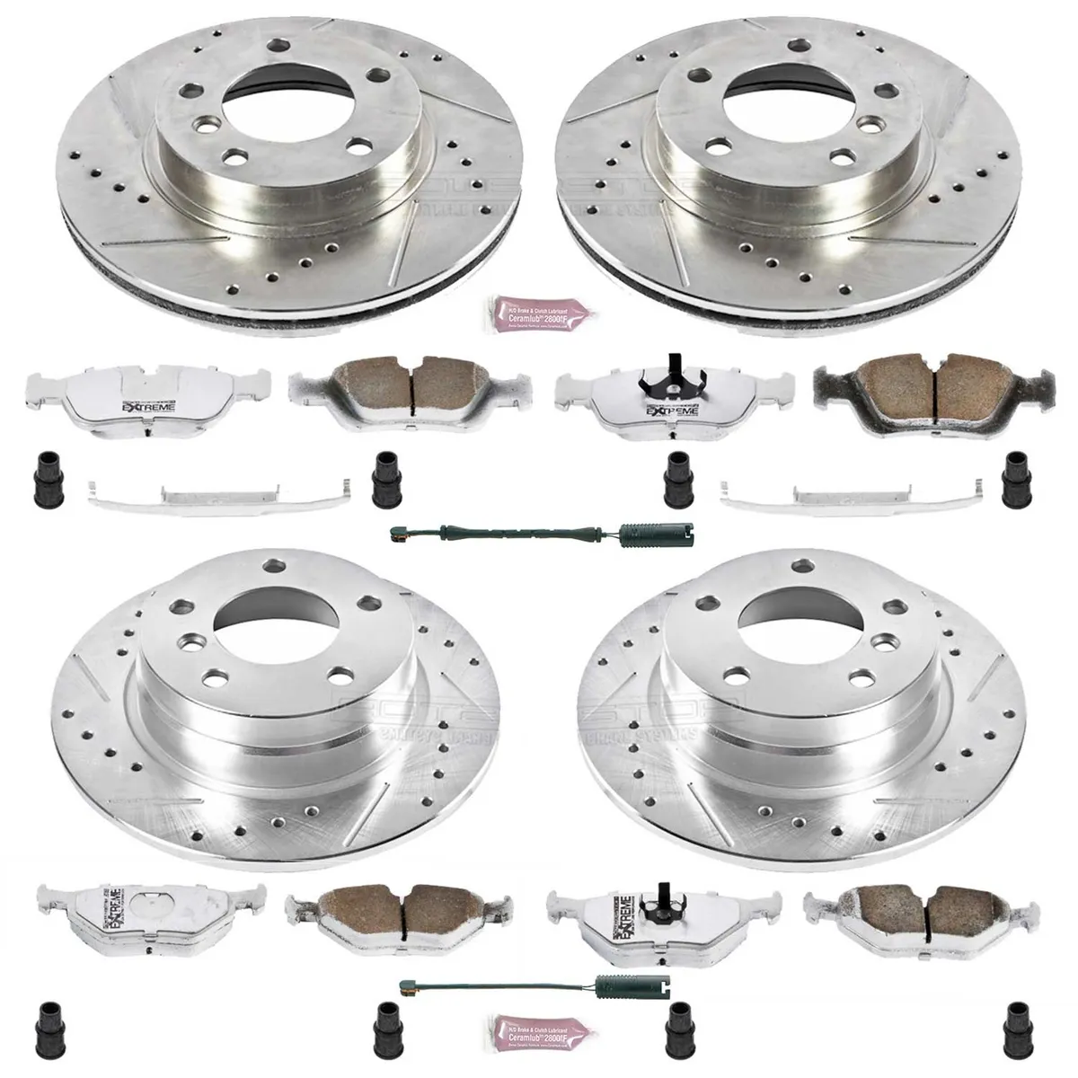 Z26 Street Warrior Upgrade Kit: Drilled/Slotted Rotors; Carbon-Fiber Ceramic Pads W/Hardware; Pad Sensors product image