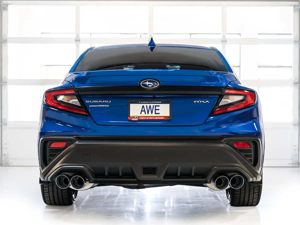 AWE Track Edition Axleback Exhaust for VB Subaru WRX - Diamond Black Tips 3020-43424 product image