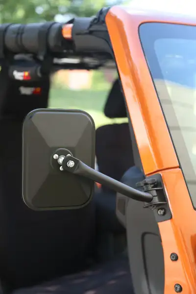 Rugged Ridge 9715 Wrangler Quick Release Mirror Textured Black Rectangular