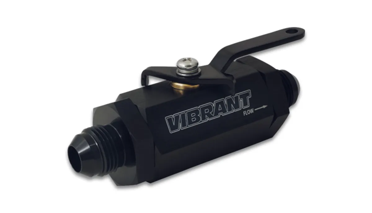 Shut Off Valve; -10AN; 300 PSI Maximum Operating Pressure; 6061 Aluminum; Black Anodized; product image