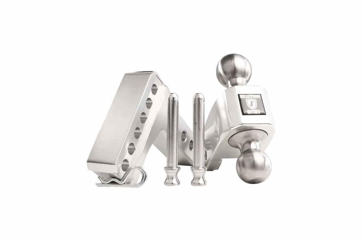 2.0" Aluminum Medium Duty Hitch 2" Drop/Rise w/ Stainless Steel Dual Ball product image