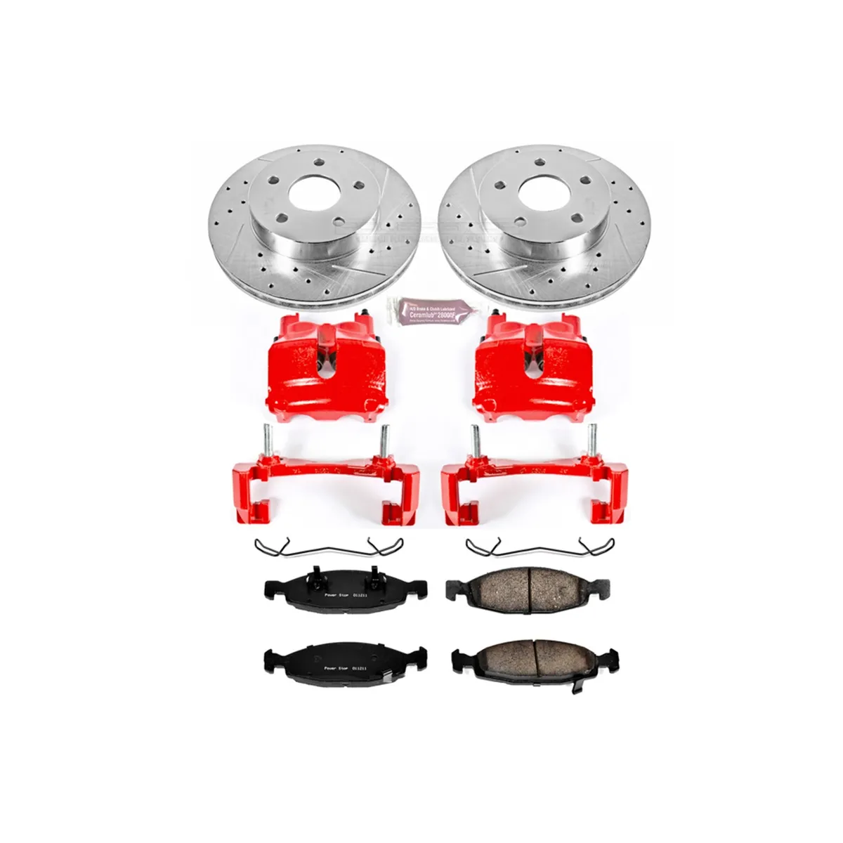 Z23 Evolution Sport Upgrade Kit: Drilled/Slotted Rotors; Carbon-Fiber Ceramic Pads; Powder Coated Calipers product image