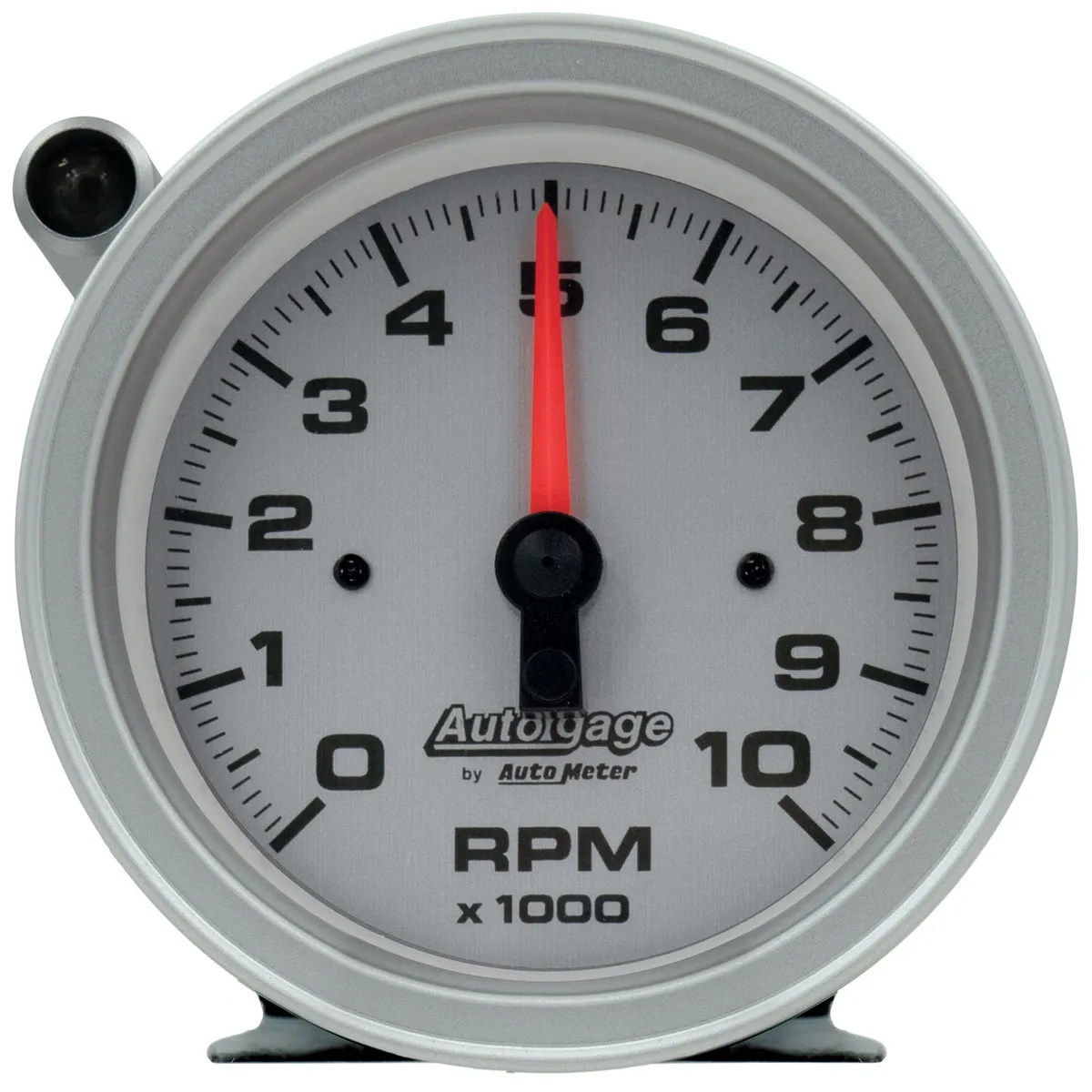 3-3/4 In. Pedestal Tachometer, 0-10,000 Rpm, Silver Dial, W/External Shift-Light, Auto Gage product image