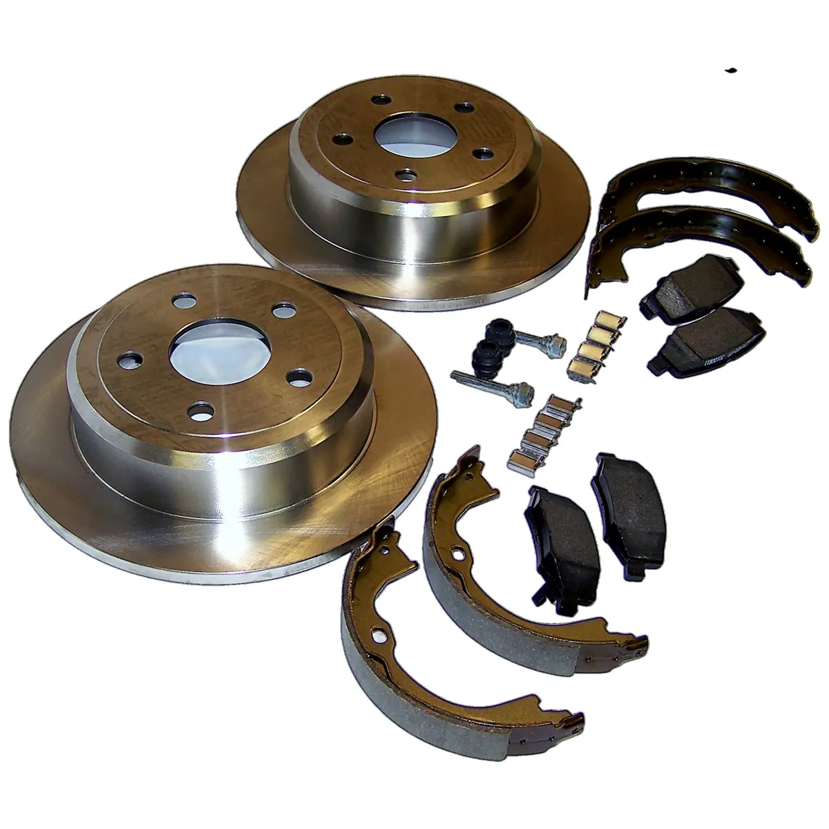 Disc Brake Service Kit; Rear; Kit Includes Pads/Rotors/Parking Brake Shoe And Lining Kit/Boots/Pins/Spring; product image