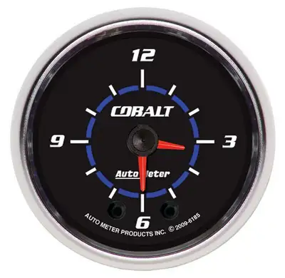 AutoMeter Gauge, Clock, 2 1/16", 12Hr, Analog, Cobalt