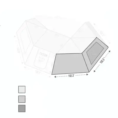 Overland Vehicle Systems Overland Vehicle Systems Nomadic Awning 270 - Driver Side Wall 2 w/ Window - Dark Gray w/ Storage Bag