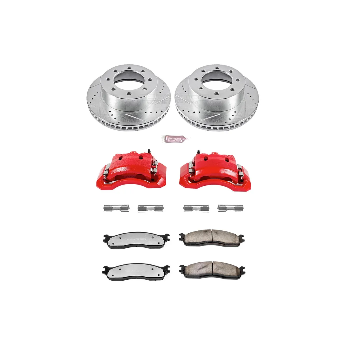 Z36 Truck/Tow Upgrade Kit: Drilled/Slotted Rotors; Carbon-Fiber Ceramic Pads; Powder Coated Calipers product image