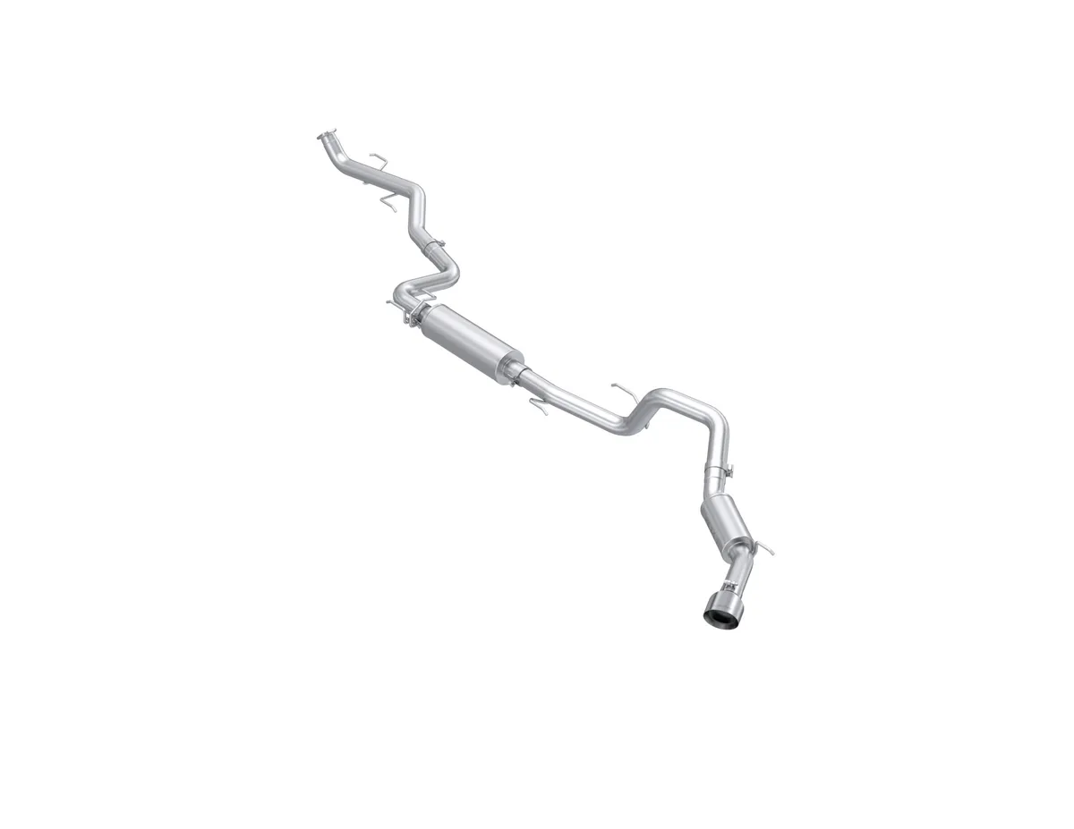 Armor Pro Cat Back Exhaust System; 3 in.; T304 Stainless Steel; Single Side Exit; 5 in. OD. Dual Wall Polished Tips; product image